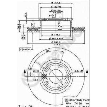Тормозной диск BREMBO 09.5566.10