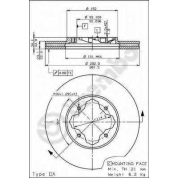 Тормозной диск BREMBO 09.5804.10