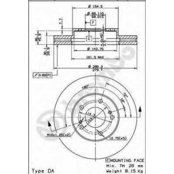Тормозной диск BREMBO 09.5931.10