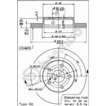Тормозной диск BREMBO 09.6706.10
