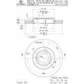 BREMBO 09701111 - диск тормозной передний 09.7011.11 (256х22) 5 отв
