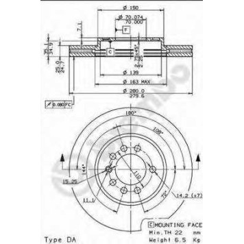 Тормозной диск BREMBO 09.7629.10