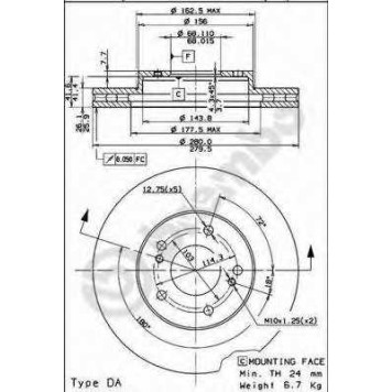 Тормозной диск BREMBO 09.7933.10