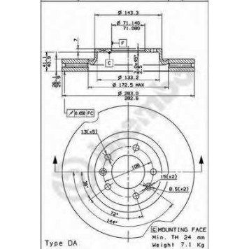 Тормозной диск BREMBO 09.8303.10