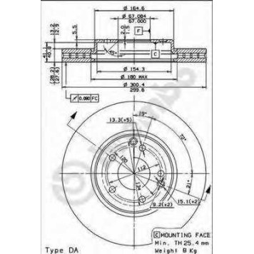 BREMBO 09830421 - диск тормозной передний 09.8304.21