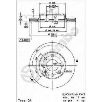 Тормозной диск BREMBO 09.8635.10