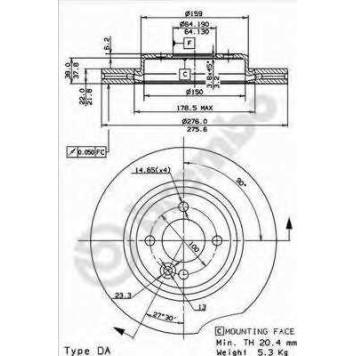 Тормозной диск BREMBO 09.8655.10
