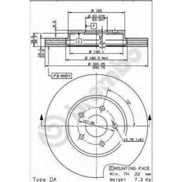 Тормозной диск BREMBO 09.8665.11