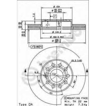 Тормозной диск BREMBO 09.9145.11