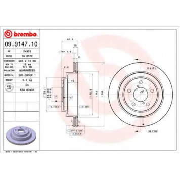 Тормозной диск BREMBO 09.9147.10
