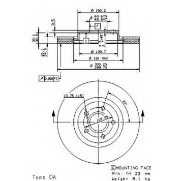 Тормозной диск BREMBO 09.9468.14