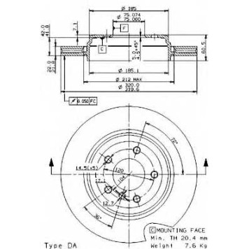 Тормозной диск BREMBO 09.9590.11