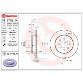 BREMBO 09972814 - диск тормозной передний 09.9728.14 (253х17) 4 отв