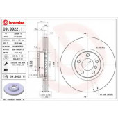 BREMBO 09992211 - диск тормозной передний 09.9922.11 (348х30) 5 отв