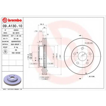 Тормозной диск BREMBO 09.A130.10