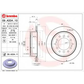 Тормозной диск BREMBO 09.A334.11