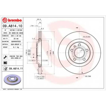 Тормозной диск BREMBO 09.A814.11