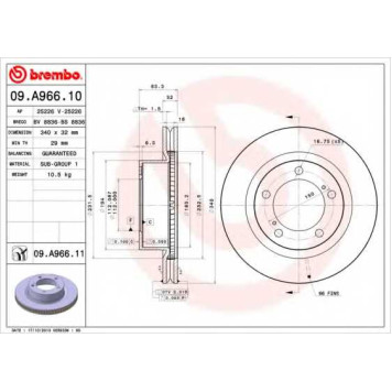 Тормозной диск BREMBO 09.A966.10