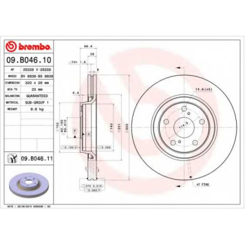 Тормозной диск BREMBO 09.B046.11