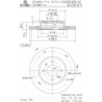 Тормозной диск BREMBO 09.B594.10