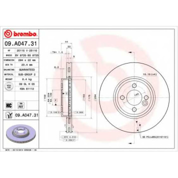 Тормозной диск BREMBO 09.A047.31