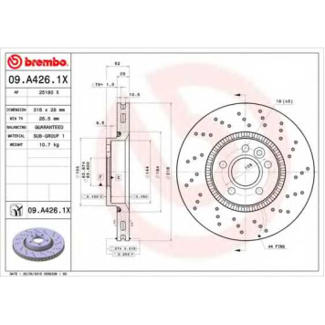 Тормозной диск BREMBO 09.A426.1X