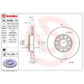 Тормозной диск BREMBO 09.A428.11
