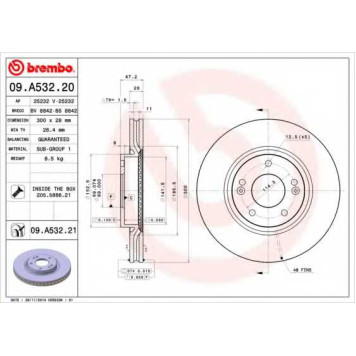 Тормозной диск BREMBO 09.A532.21