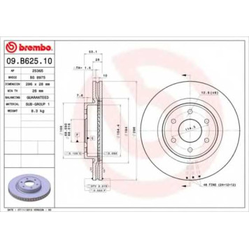 Тормозной диск BREMBO 09.B625.10