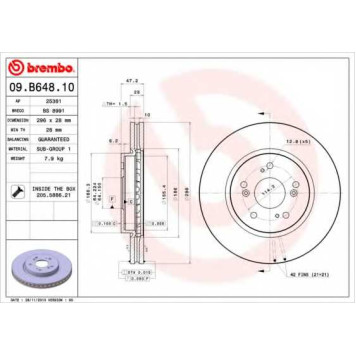 Тормозной диск BREMBO 09.B648.10
