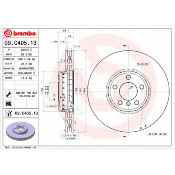 Тормозной диск BREMBO 09.C405.13
