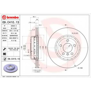 Тормозной диск BREMBO 09.C410.13