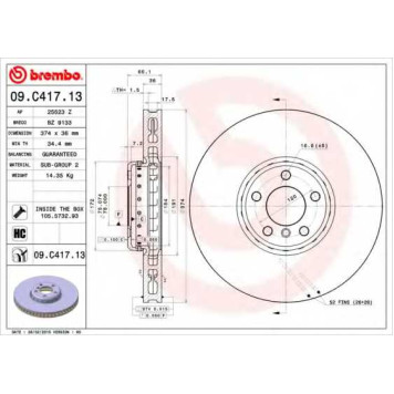Тормозной диск BREMBO 09.C417.13