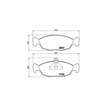Колодки тормозные дисковые для CHEVROLET COMBO, CORSA, LANOS / DAEWOO LANOS, NEXIA / OPEL ASTRA, COMBO, CORSA, TIGRA, VECTRA <b>BREMBO P 59 011 / 20547</b>