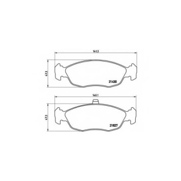 Колодки тормозные дисковые для CITROEN SAXO(S0, S1), XSARA(N0, N1, N2) / PEUGEOT 106(1, 1#, 1A, 1C), 205, 306(7#, 7A, 7B, 7C, 7D, 7E, N#, N3, N5) <b>BREMBO P 61 051 / 21430</b>