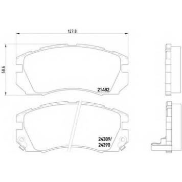 Колодки тормозные дисковые для SUBARU IMPREZA(GF,GFC), LEGACY OUTBACK(BG), LEGACY(BC,BJF) <b>BREMBO P 78 007 / 21482</b>