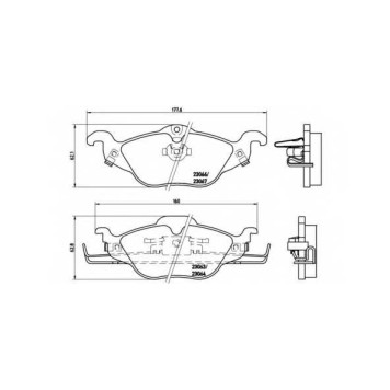 Колодки тормозные дисковые для CHEVROLET ASTRA / OPEL ASTRA(F07#, F08#, F35#, F48#, F67, F69#, F70) <b>BREMBO P 59 030 / 23063</b>