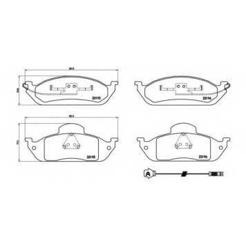 Колодки тормозные дисковые для MERCEDES M(W163) <b>BREMBO P 50 039 / 23193</b>