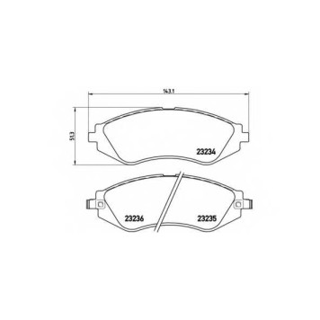 Колодки тормозные дисковые для CHEVROLET AVEO, LACETTI, NUBIRA, OPTRA, REZZO, VECTRA, VIVANT / DAEWOO ESPERO, EVANDA, GENTRA, LACETTI, LANOS, LEGANZA, NUBIRA, REZZO <b>BREMBO P 15 002 / 23234</b>