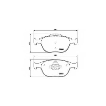 Колодки тормозные дисковые для FORD FIESTA(JD#,JH#) <b>BREMBO P 24 071 / 23440</b>