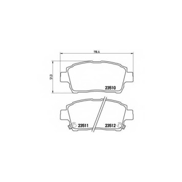 Колодки тормозные дисковые для TOYOTA CELICA, COROLLA, IST, PRIUS, WILL CYPHA, WILL VS, YARIS <b>BREMBO P 83 051 / 23510</b>