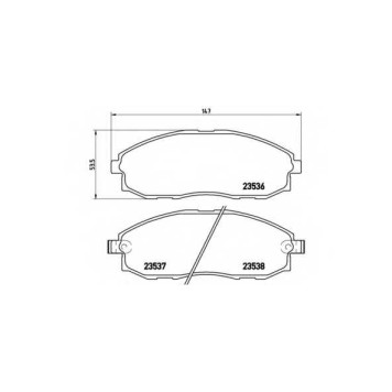 Колодки тормозные дисковые для HYUNDAI H-1, PORTER <b>BREMBO P 30 010 / 23536</b>