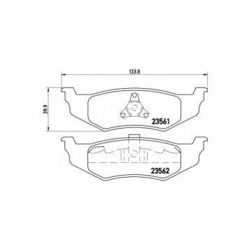 Колодки тормозные дисковые для CHRYSLER 300 M(LR), CIRRUS, CONCORDE, NEON(PL), PT CRUISER(PT#), SEBRING(JR), STRATUS(JA,JX), VOYAGER(GS) <b>BREMBO P 11 010 / 23561</b>
