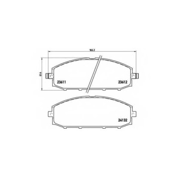 Колодки тормозные дисковые для NISSAN PATROL GR(Y61), PATROL <b>BREMBO P 56 041 / 23611</b>