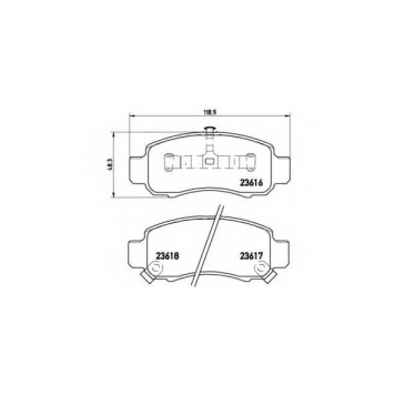 Колодки тормозные дисковые для HONDA INSIGHT(ZE) <b>BREMBO P 28 033 / 23616</b>