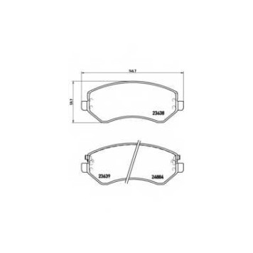 Колодки тормозные дисковые для CHRYSLER VOYAGER(RG,RS) / JEEP CHEROKEE(KJ) <b>BREMBO P 37 007 / 23638</b>