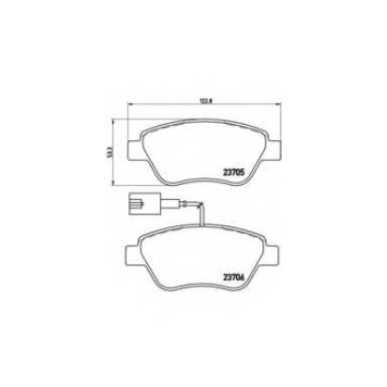 Колодки тормозные дисковые для FIAT BRAVO(198), IDEA(350#), LINEA(323), PANDA(169), STILO Multi(192), STILO(192) / LANCIA MUSA(350) <b>BREMBO P 23 085 / 23705</b>