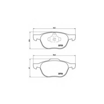 Колодки тормозные дисковые для FORD C-MAX, ECOSPORT, FOCUS, KUGA / MAZDA 3, 5, PREMACY / VOLVO C30, C70, S40, V40, V50 <b>BREMBO P 24 061 / 23723</b>