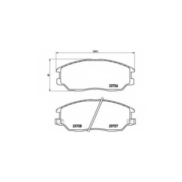 Колодки тормозные дисковые для HYUNDAI EQUUS / CENTENNIAL, TERRACAN(HP), XG(XG) / KIA OPIRUS(GH) / SSANGYONG RODIUS, STAVIC, TURISMO <b>BREMBO P 30 028 / 23726</b>