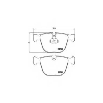 Колодки тормозные дисковые для BMW 3(E90,E92,E93), 5(E60,E61), 6(E63,E64), 7(E65,E66,E67), X5(E70,F15,F85), X6(E71,E72,F16,F86) <b>BREMBO P 06 026 / 23730</b>